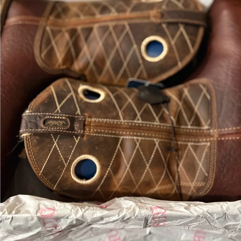 Brown Quilted Leather Men’s Steel Toe Boots